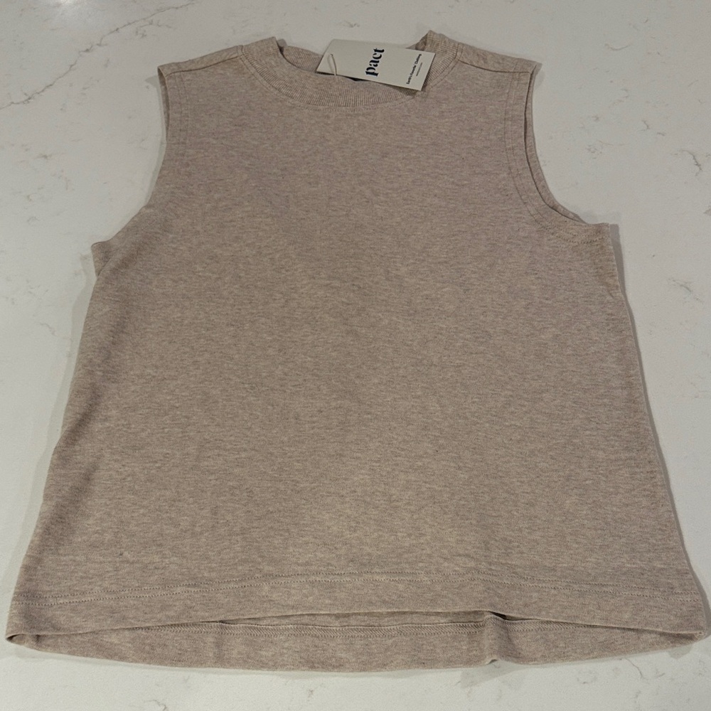 Pact Women's Soft Beige Sleeveless Tee